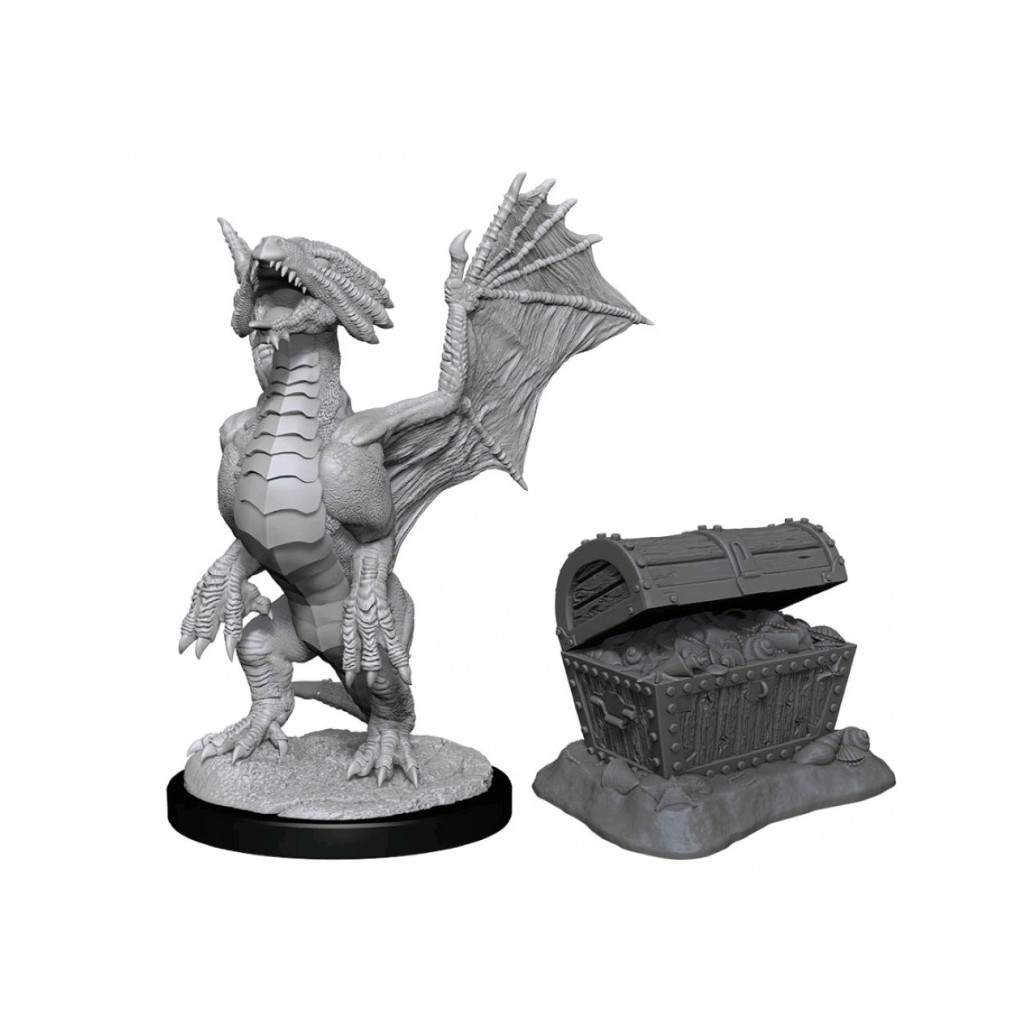 D&D Nolzur's Marvelous Unpainted Miniatures: Bronze Dragon Wyrmling & Treasure
