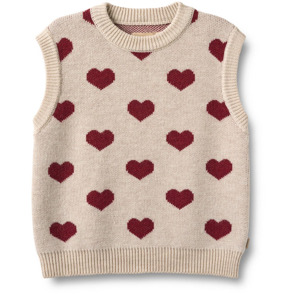 Køb Wheat Offwhite Melange Jacquard Vest Gaby