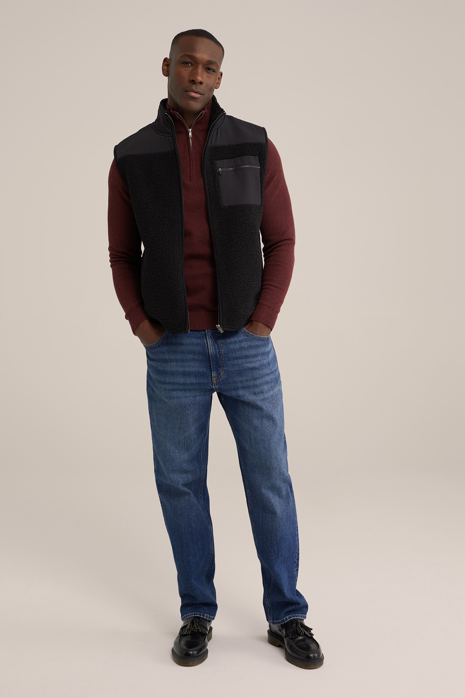 teddy bodywarmer WE Fashion Zwart