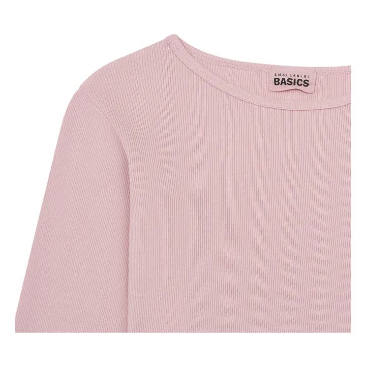 SMALLABLE BASICS T-Shirt Côtelé Coton Bio | Vieux Rose