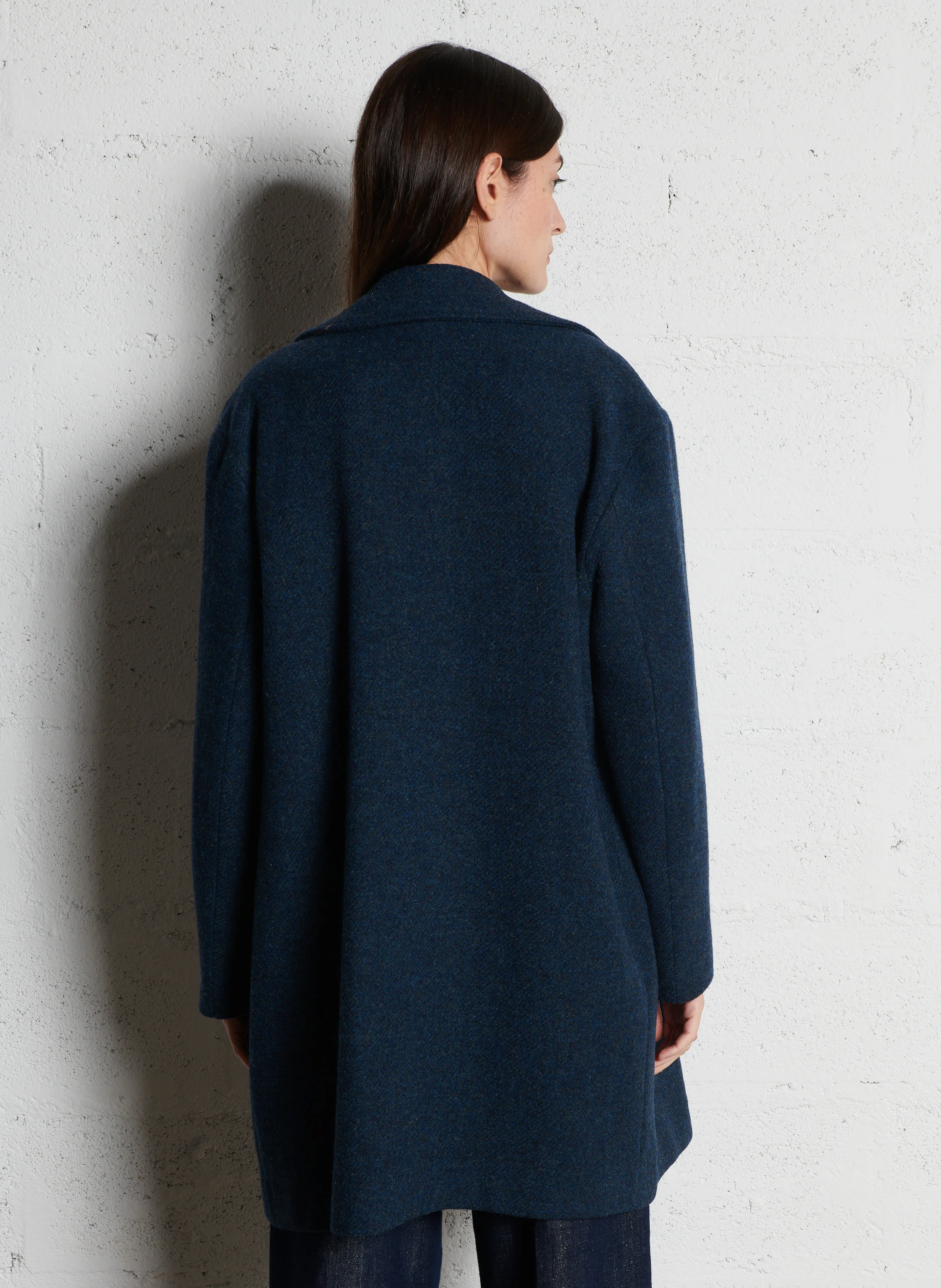 MIENTO - Manteau col tailleur en laine | Bleu