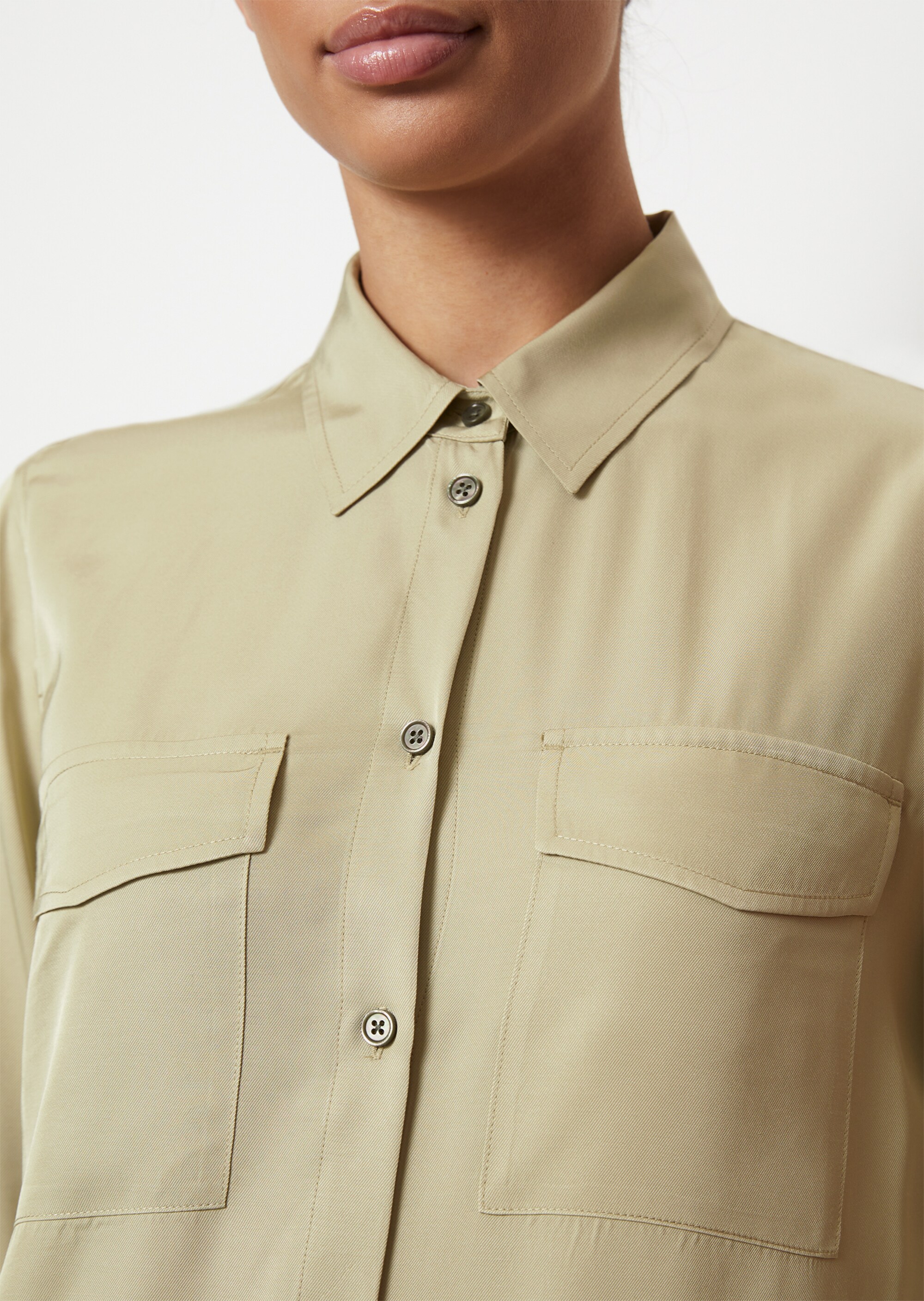 Fließendes Hemdblusenkleid straightaus Viskose-Twill
