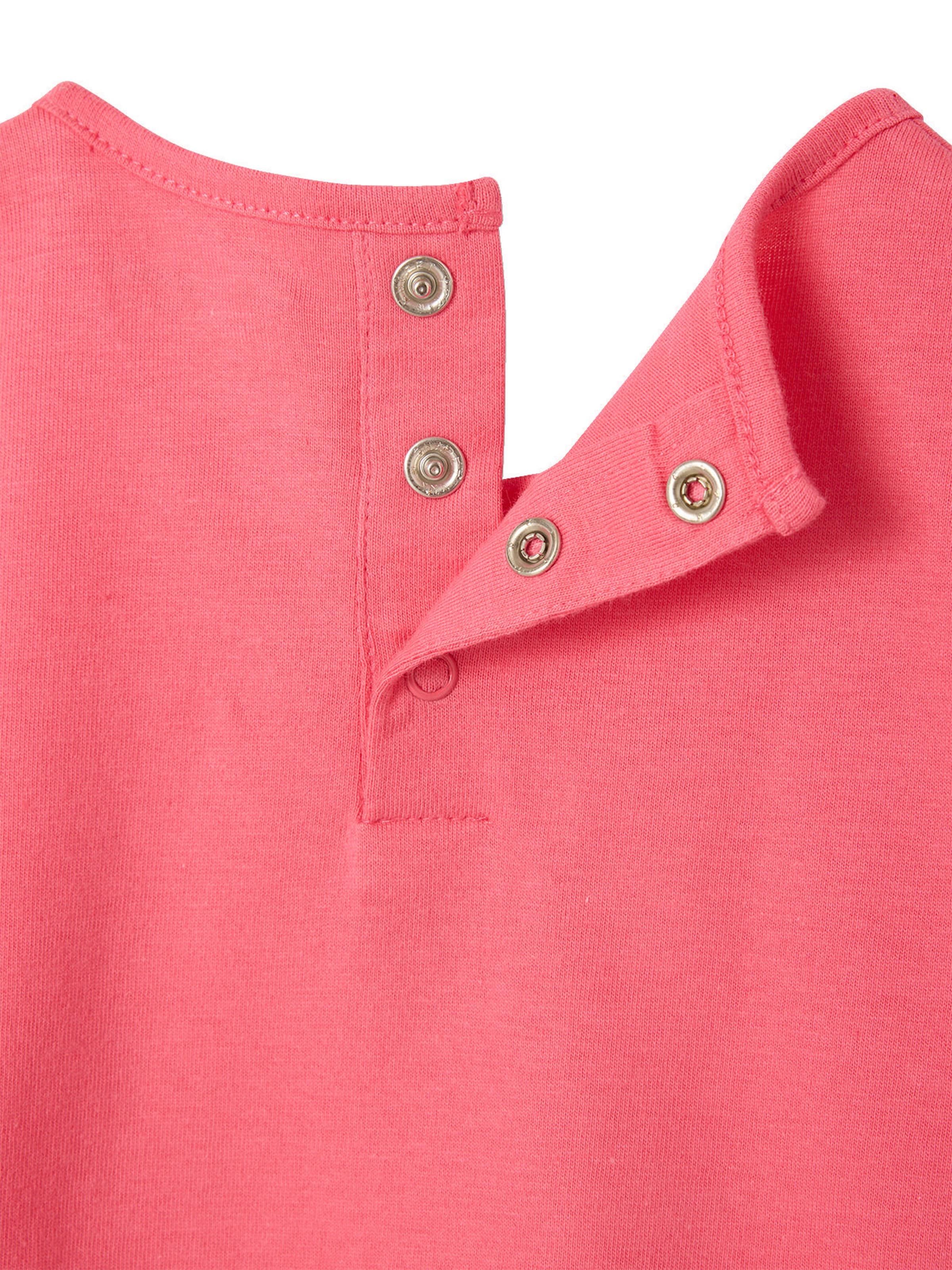 Vertbaudet Bio-Kollektion: Baby T-Shirt mit Volantärmeln und Frucht-Motiv bonbon rosa