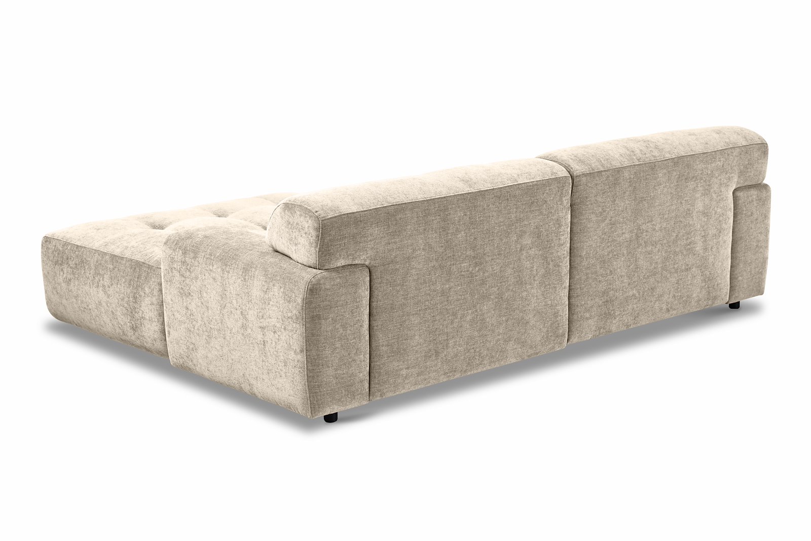 Bob sofa 1,5-seter med sjeselong venstre. Tekstil City 05 Beige med sorte ben.