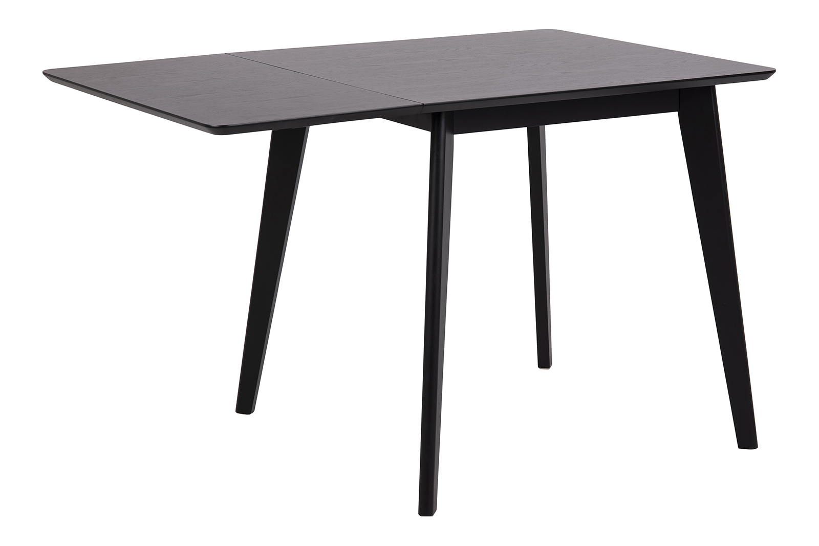 Roxby spisebord 80x80 cm + klaff i sortbeiset eikefiner.