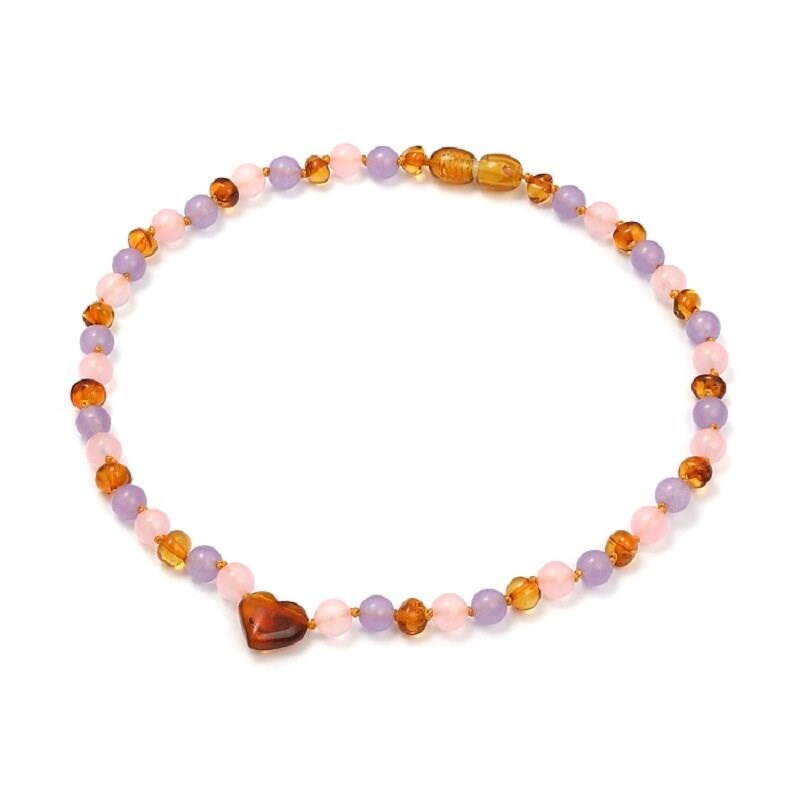 Collier coeur ambre