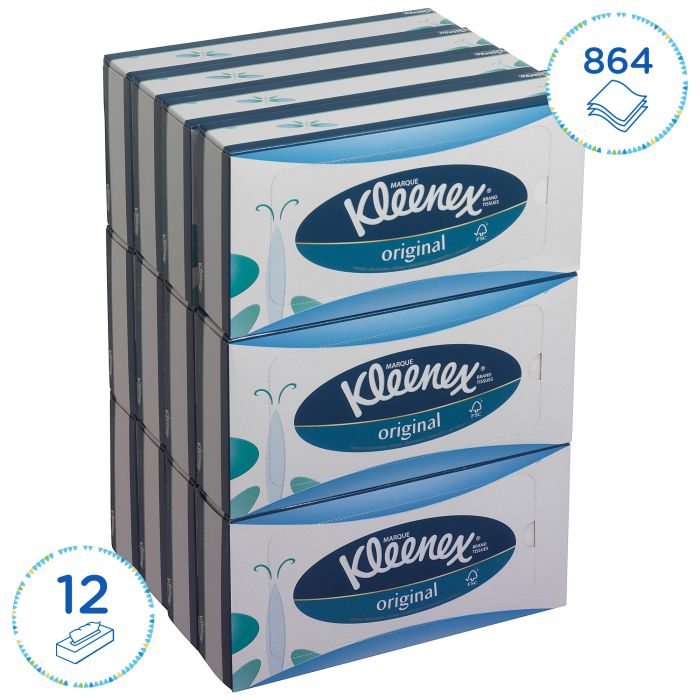 Kleenex 8824 12x72st Facial Tissue 3-laags standaard wit (8824)