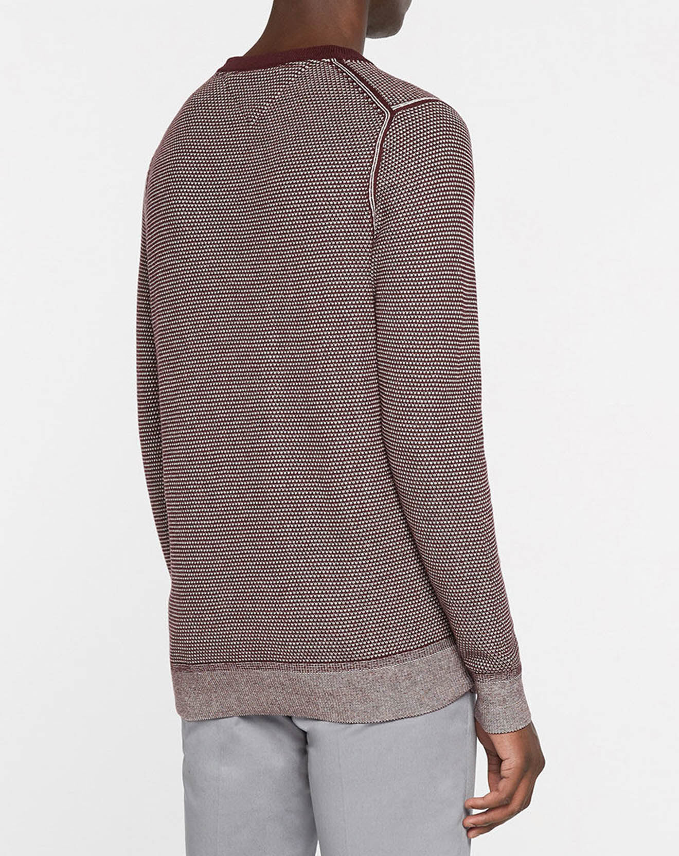 Tommy Hilfiger Pull en Coton & Laine Structure bordeaux