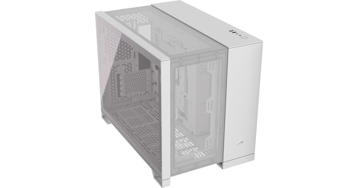 Corsair2500D Airflow mini tower behuizing  (Wit | 2x USB-A | 1x USB-C | Tempered Glass)