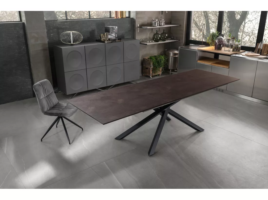 Xavier Table Extensible (170/270 x 90 cm) en HPL Noir