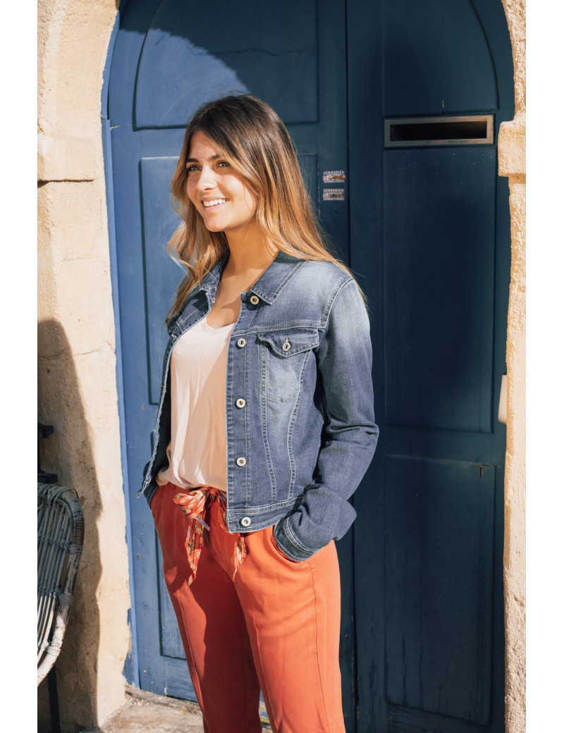 PLEASE BLOUSON EN JEAN FEMME