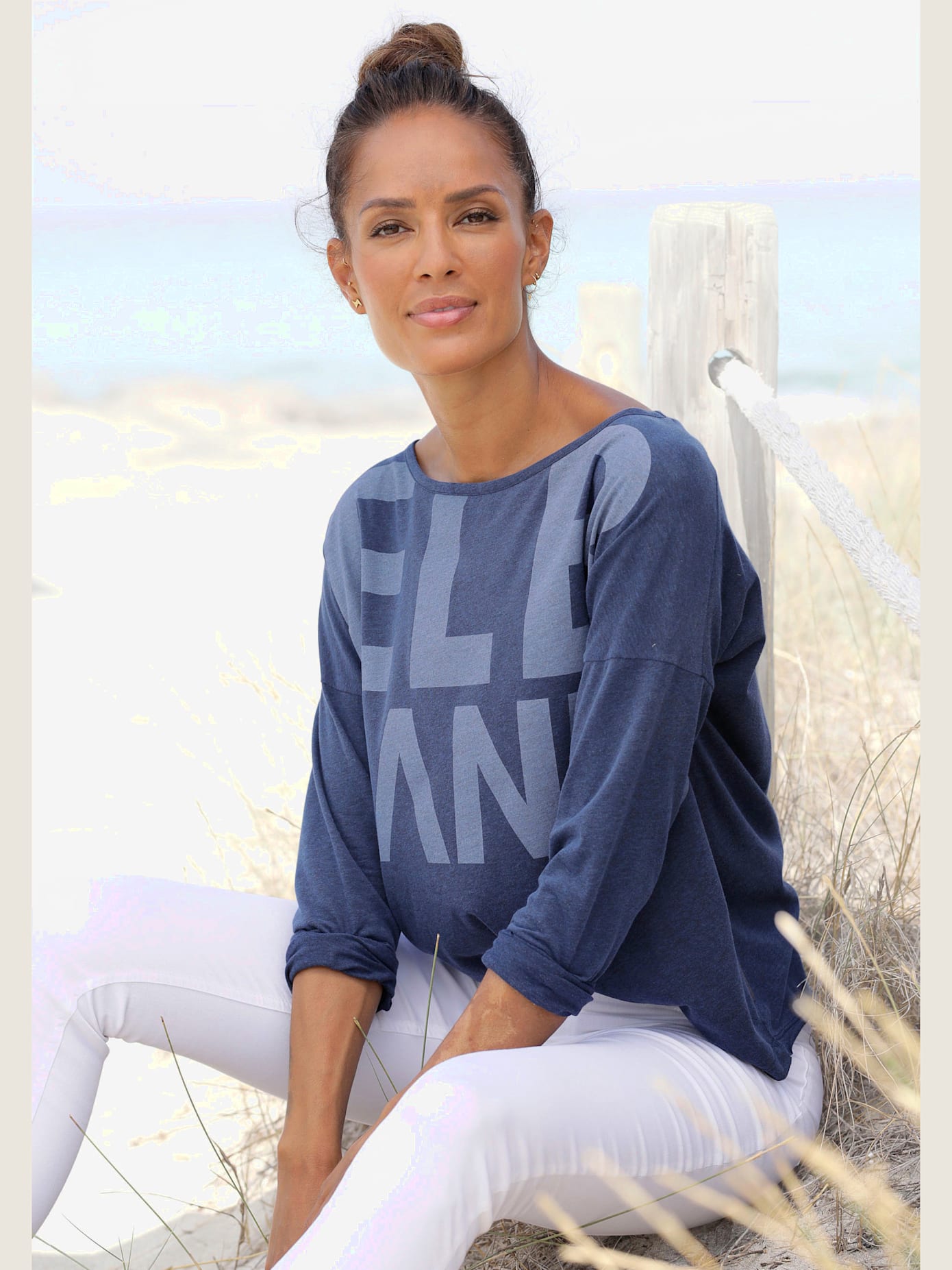 T-shirt manches longues large encolure