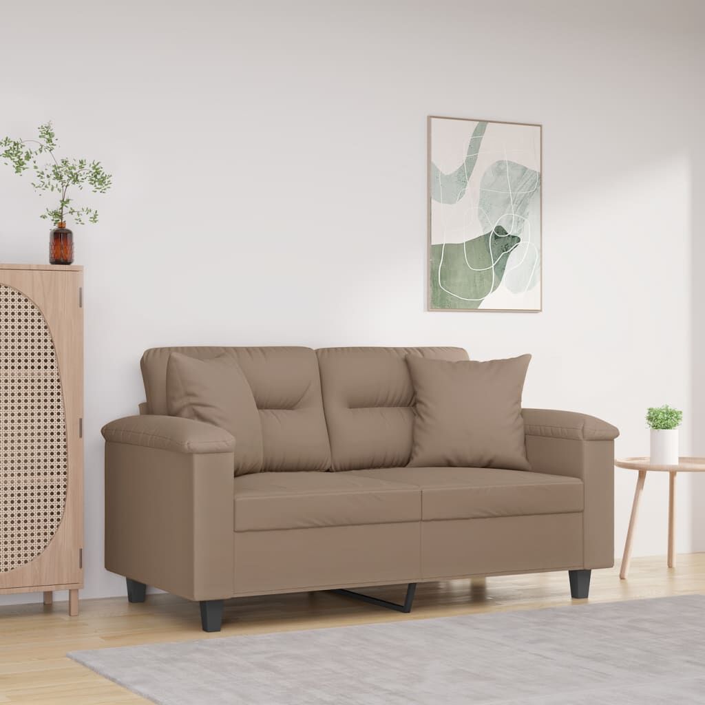 vidaXL Sierkussens, 2 stuks, taupe, 40x40 cm, microvezel