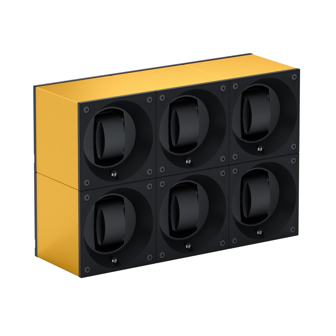SwissKubik Masterbox Vergoldetes Aluminium - 6 Uhren