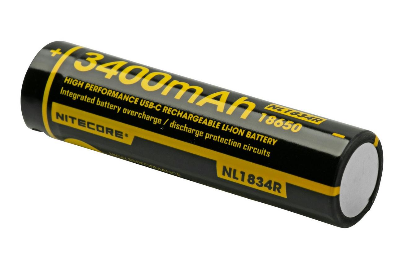Nitecore NL1834R USB-C 18650-accu met usb-c poort, 3400 mAh