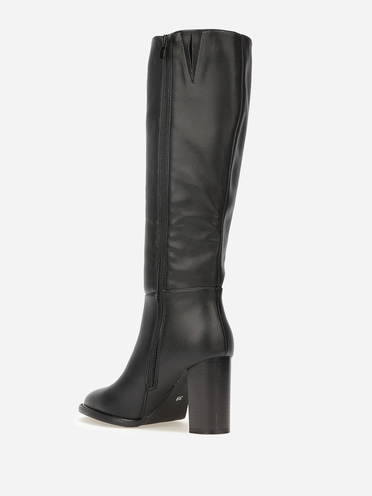 Bottes en simili texturé à talon- Noir
