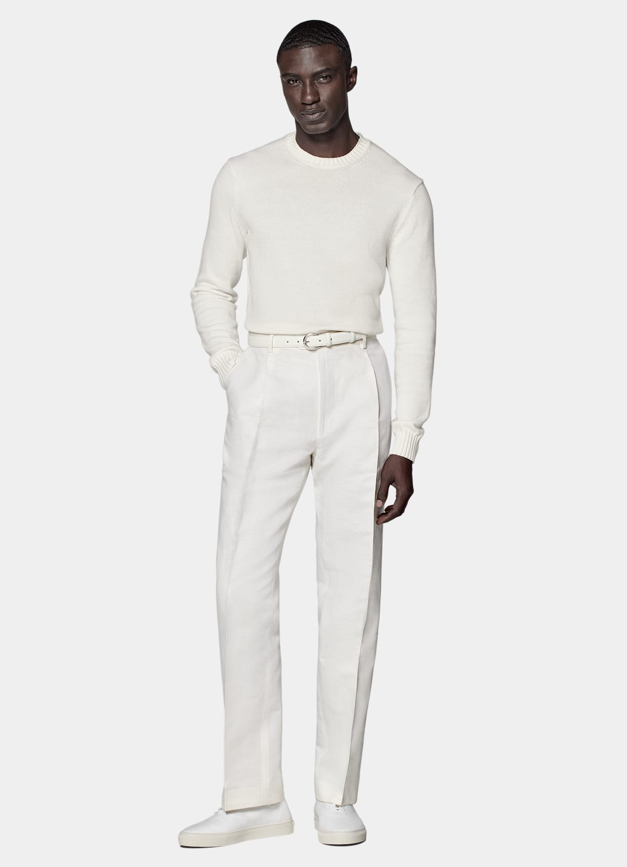 Pantalon Wide Leg Straight blanc