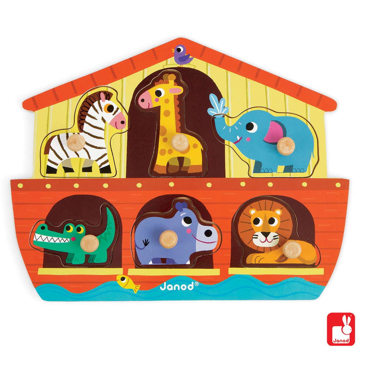 Janod Knoppuzzel Noach's Ark, 6st.