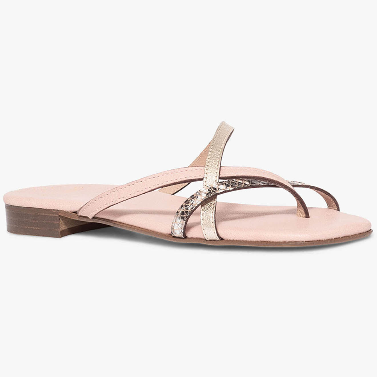 Bocage Mules en Cuir Ziva nude