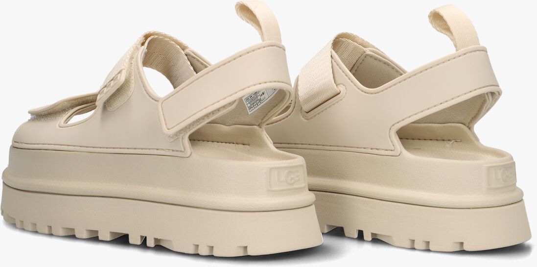 beige ugg platte sandalen w goldenglow