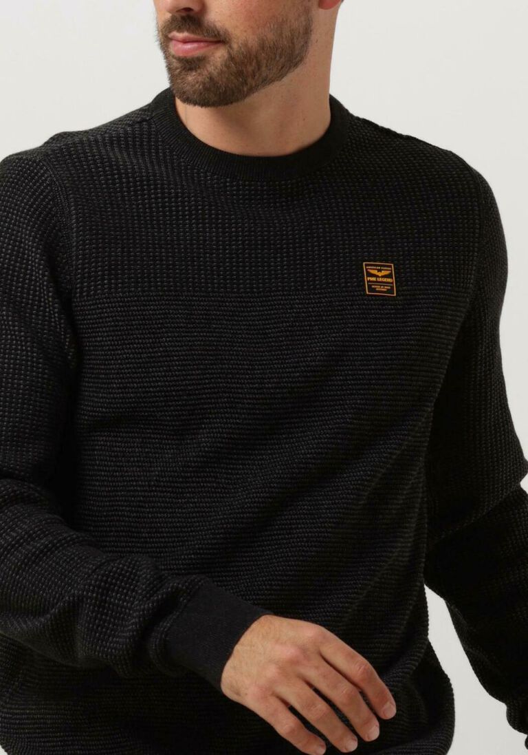 PME LEGEND donkergrijze pme legend trui crewneck cotton plated