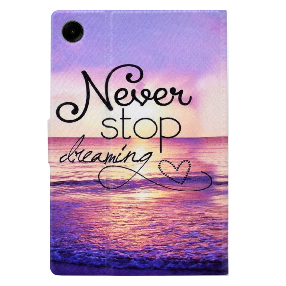 Samsung Galaxy Tab A9 Leder Tasche Flip Cover - Never Stop Dreaming