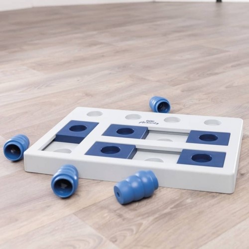 Jogo de xadrez interativo Trixie Dog Activity, branco e azul, para cães.