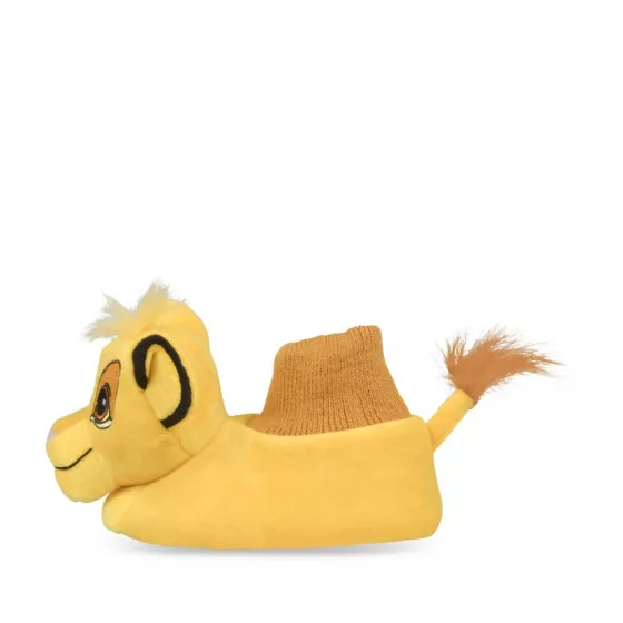 Chaussons peluche JAUNE LE ROI LION