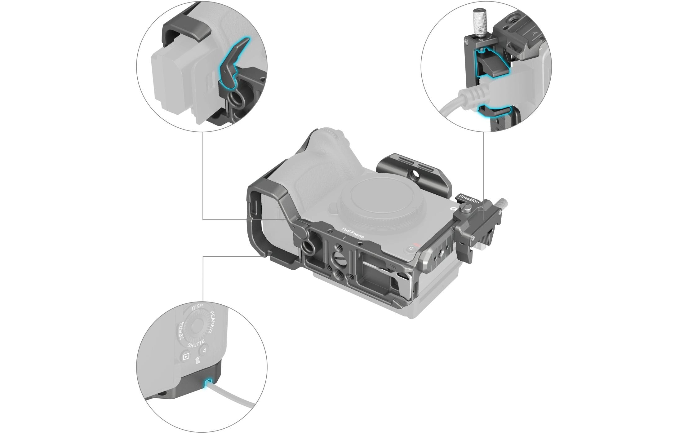 Cage HawkLock Quick Release Kit für Sony FX3 / FX30<br>Schützt die Kamera und bietet Anschlussmöglichkeiten