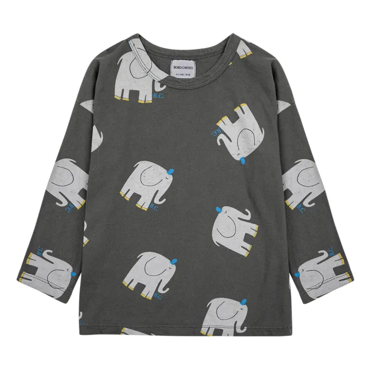 Bobo Choses T-Shirt Coton Bio Elephants | Gris anthracite