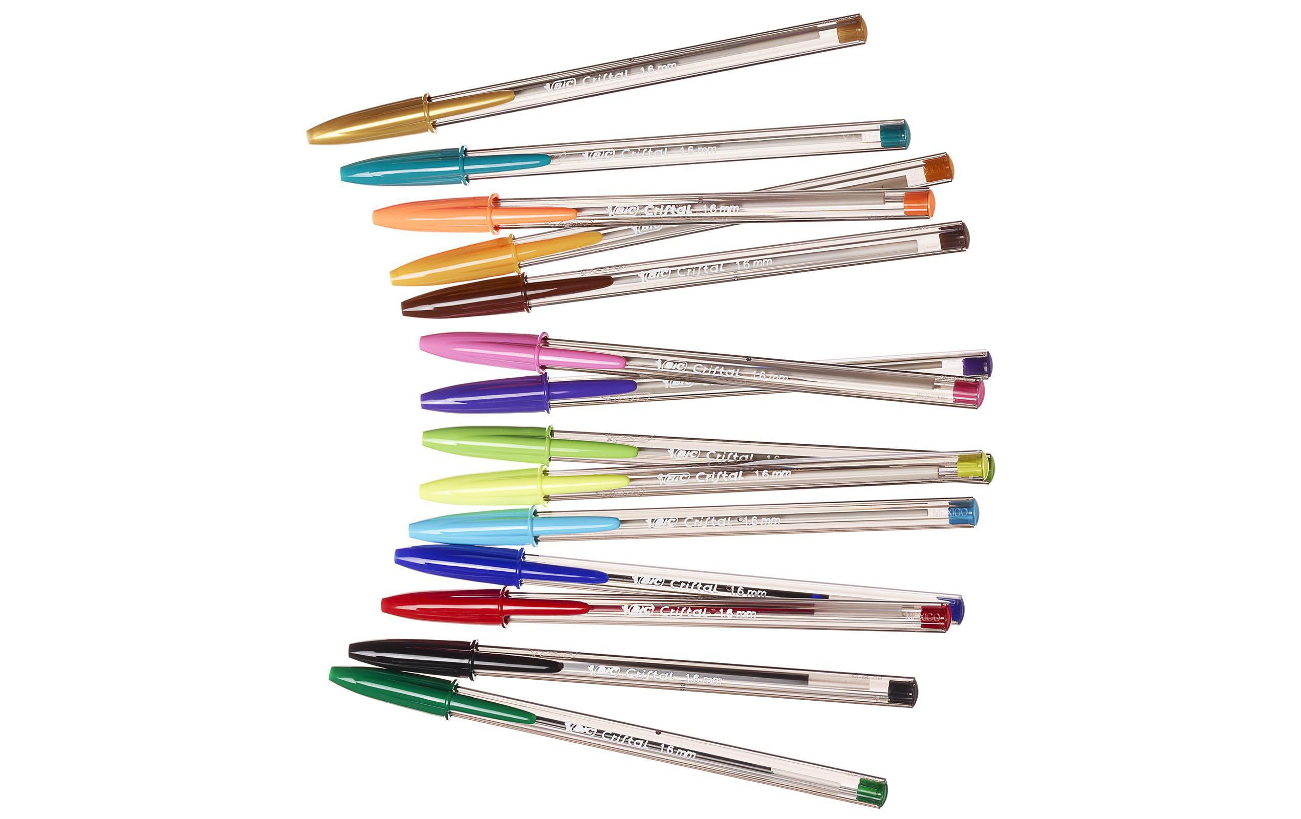 Kugelschreiber Cristal Set 0.3 mm, Mehrfarbig, 15 StückKulis für den täglichen Gebrauch
