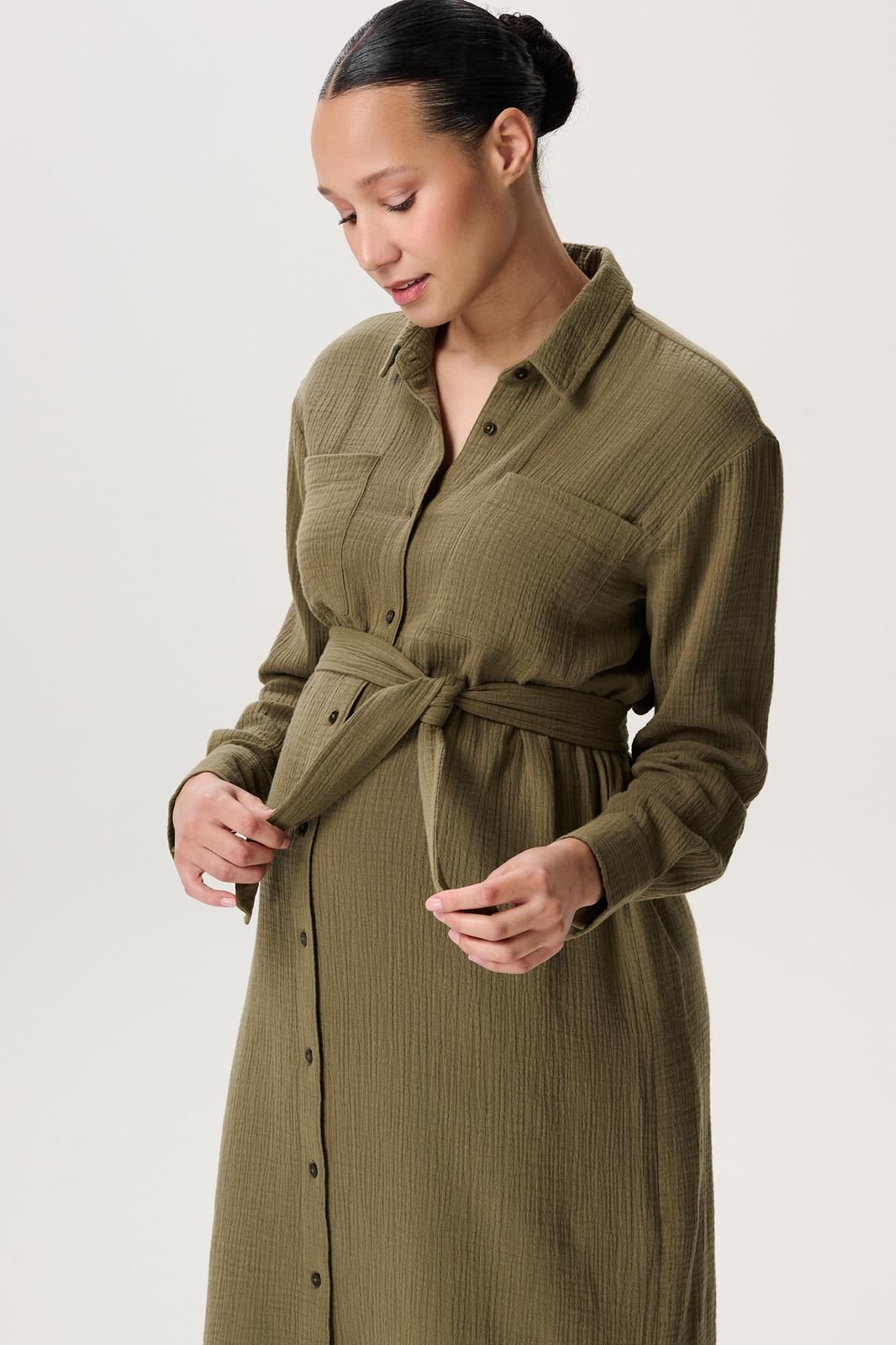 Noppies Maternity Jurk met voedingsfunctie Vejen - Dark Olive
