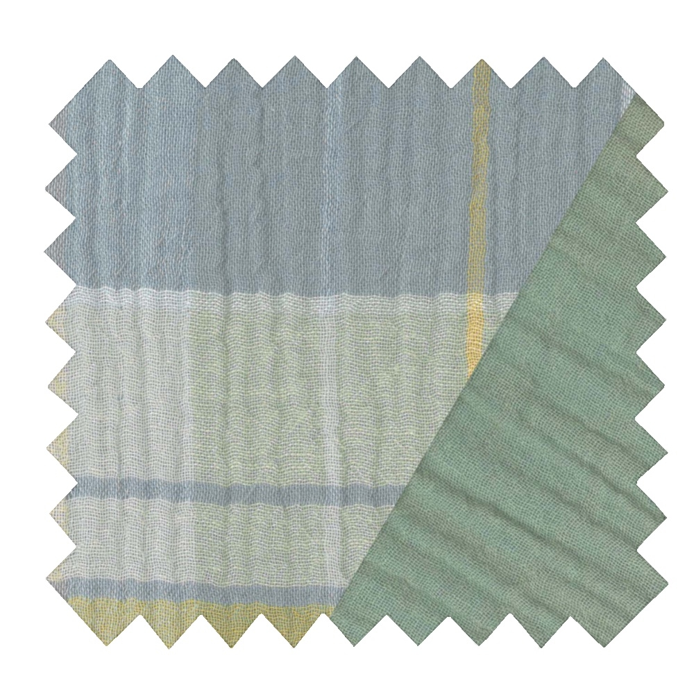 Tissu Ex2410 Double Gaze Carreaux Vert