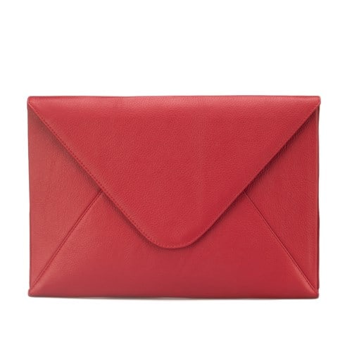 Porte-documents cuir marcel rouge