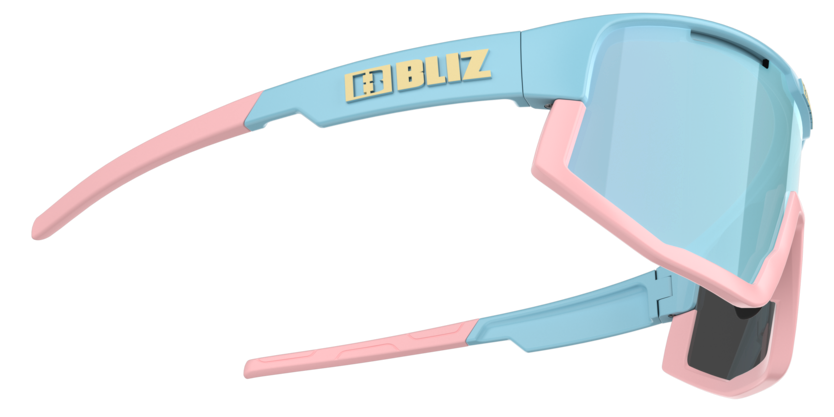 Bliz Fusion Cykelbriller Pastelblå/Lyserød med Blå Linse