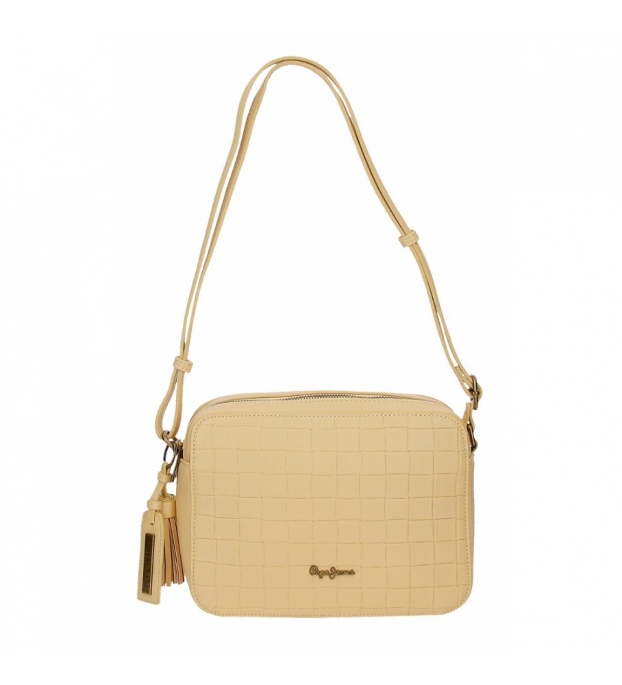 Bolsa de ombro Pepe Jeans Naiara com dois compartimentos - Amarela - 25x18x7cm -