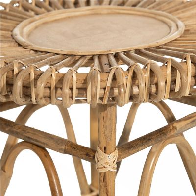 Petite table ronde en rotin