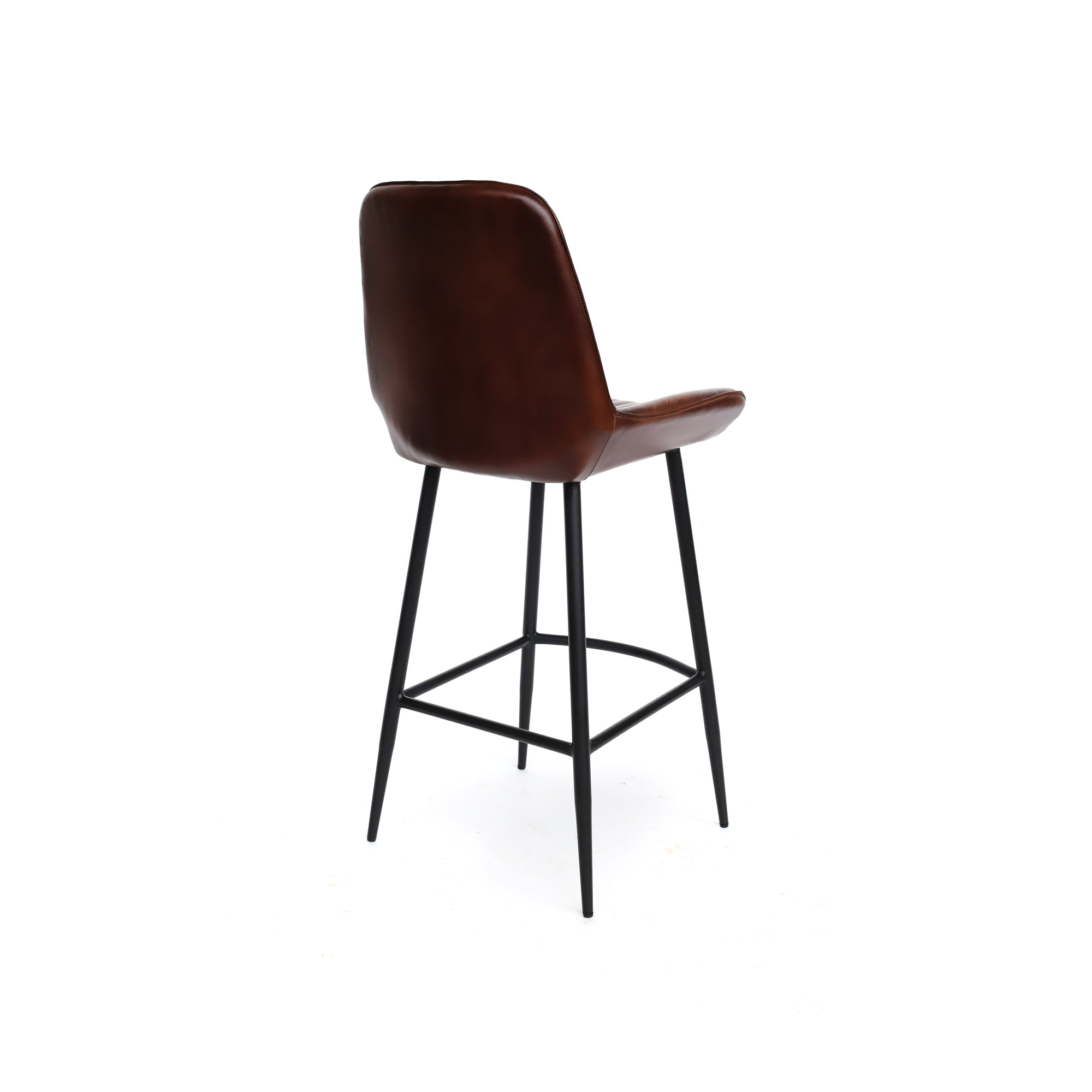 Barstuhl 'Tendt', braunes Leder, H 106 cm, B 45 cm, L 55 cm von fischer's lagerhaus