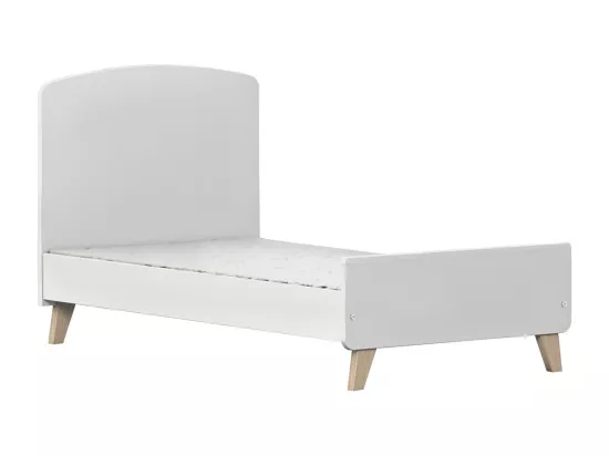 Lit bébé évolutif 70x140 cm panneaux de fibres blanc et noisette KOMBU