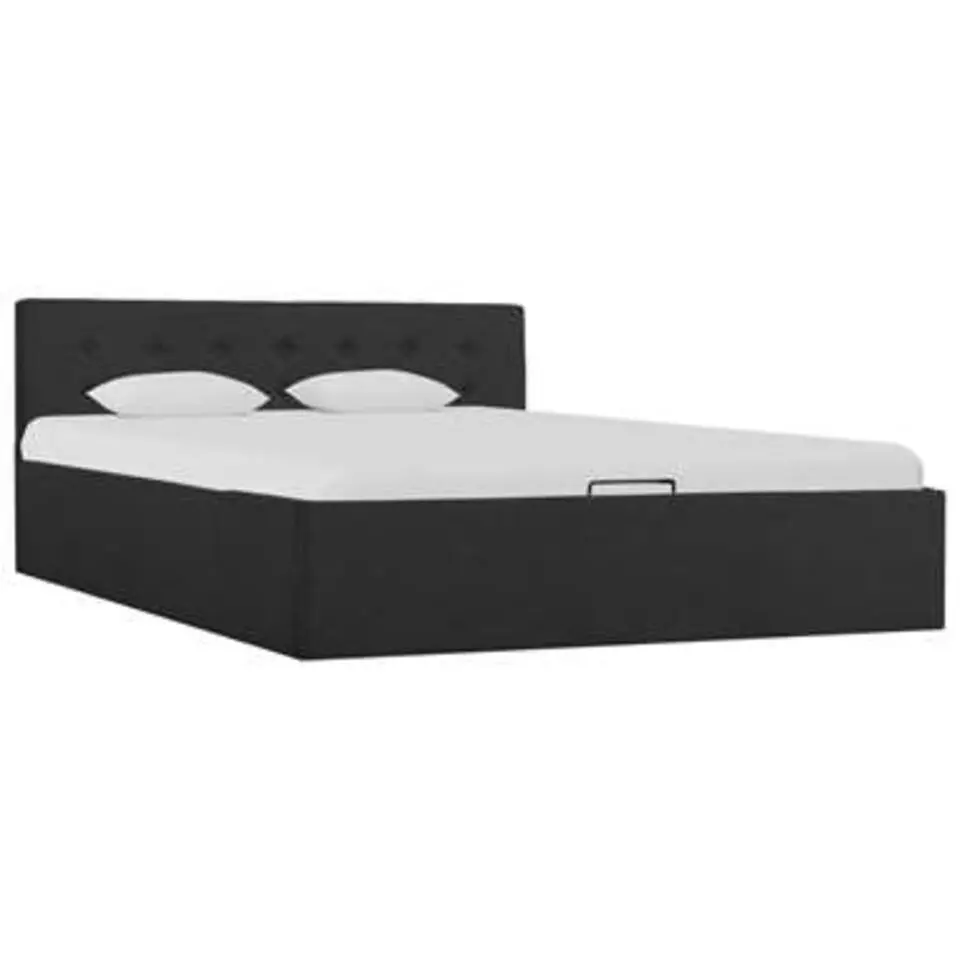 vidaXL - Bed met opbergruimte - Hydraulische - Donkergrijs - Stof - 140x200 cm