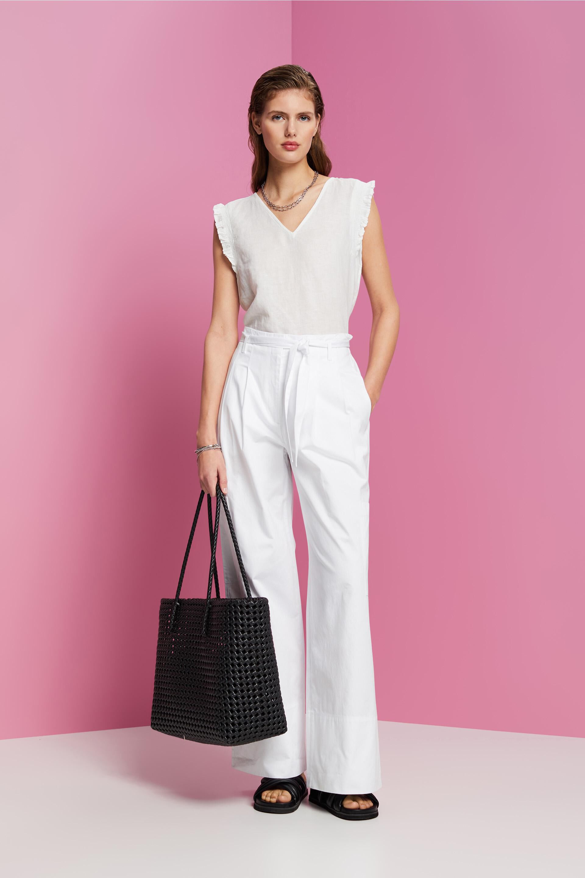 Blouse sans manches en lin mélangé
