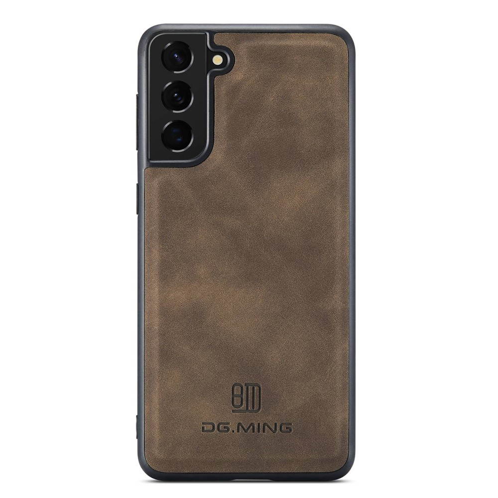 2in1 Samsung Galaxy S23 5G Leder Hülle Wallet   Magnetisches Kreditkartenfach - Dunkelbraun