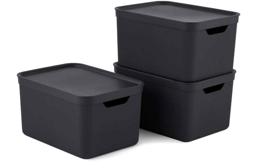 ROTHO Aufbewahrungsbox »3er-Set black A4 JIVE«