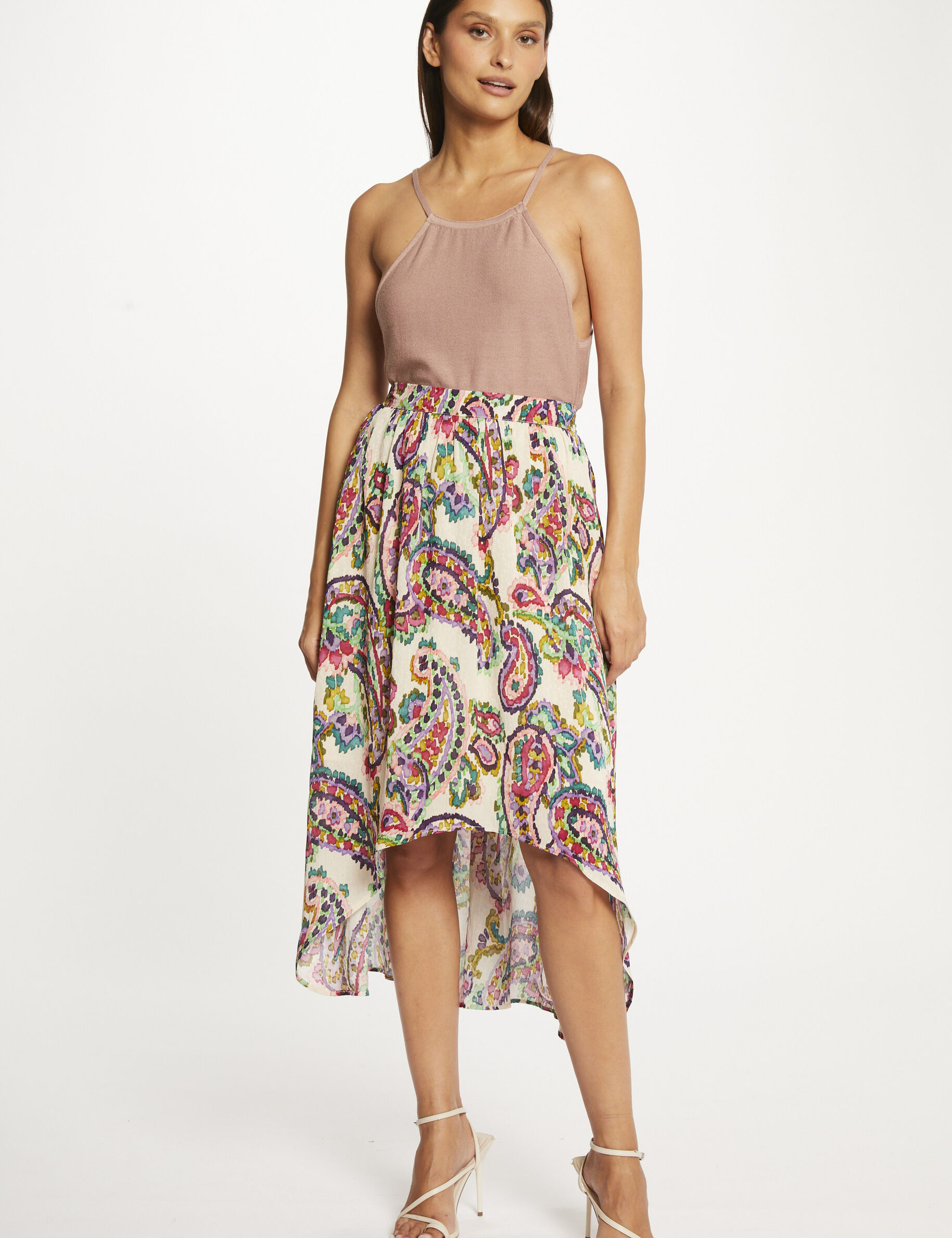 Débardeur pull avec col rond vieux rose femme - vieux_rose