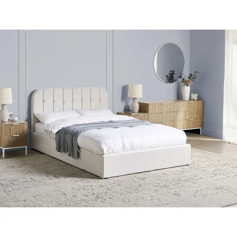 CHALLANS - Bed met opbergruimte - Off-white - 140 x 200 cm - Stof