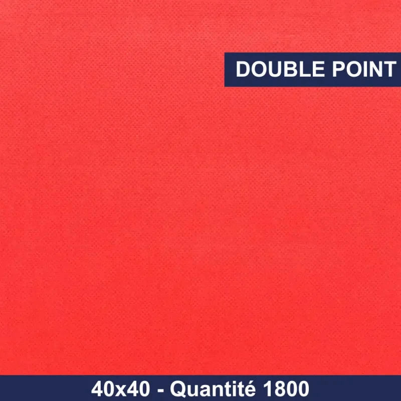 QUALQUE - Serviette double point - 40x40 - Rouge - x1800