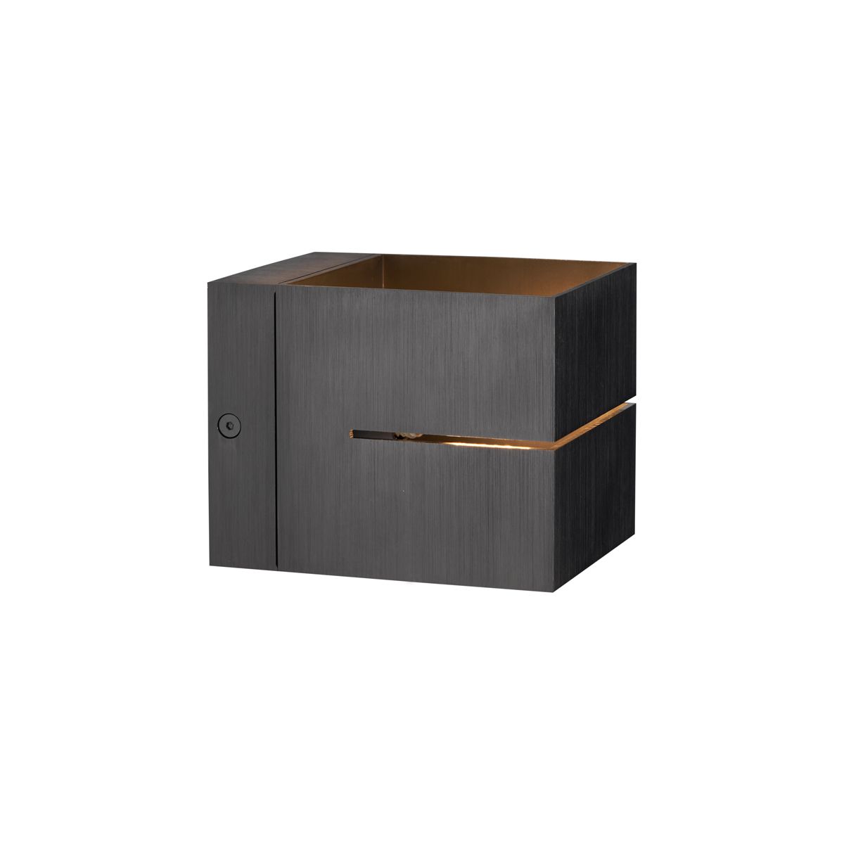 Moderne wandlamp gunmetal met lichteffect - Transfer Groove