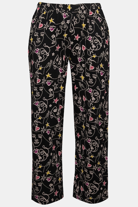 Pyjama, Zweiteiler, Scribble-Herz, Halbarm, lange Hose