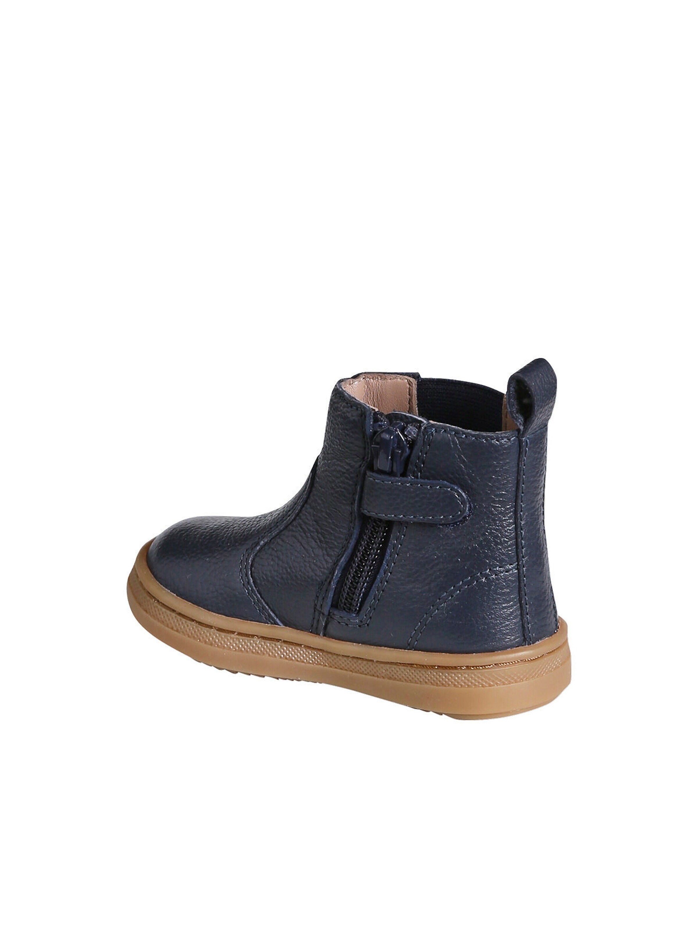Vertbaudet Baby Leder-Boots mit Reißverschluss marine