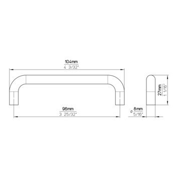 Greep Anke mat zwart 104mm
